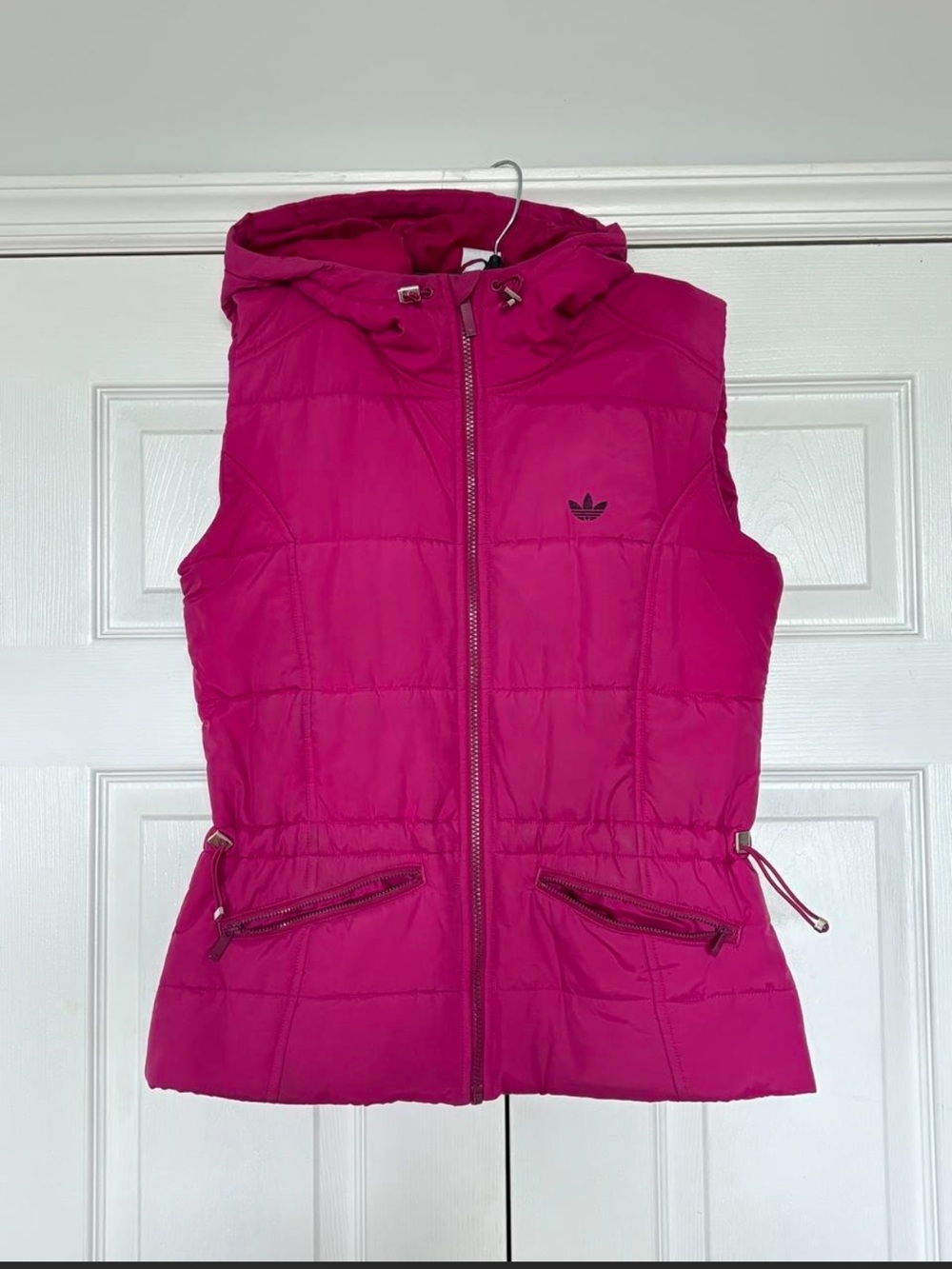 Adidas Hot Pink Hooded Puffer Vest